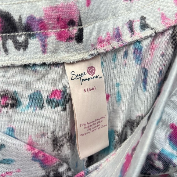 Secret Treasures White Pink and Black Tie Dye Sleep Shorts - Picture 2 of 2